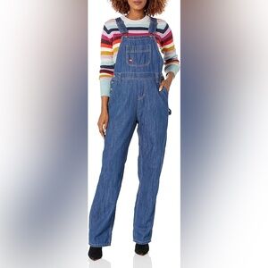 Dickies Customer Women's Blue Denim Straight Leg Overalls Size Small NWT